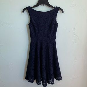 Navy Blue Lace Dress